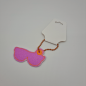 Preview: Kleiner Anhänger Brille #6 glitzerpink/neon-orange